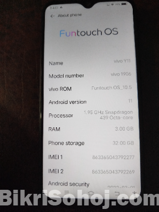 Vivo y11 (1906) used for sell